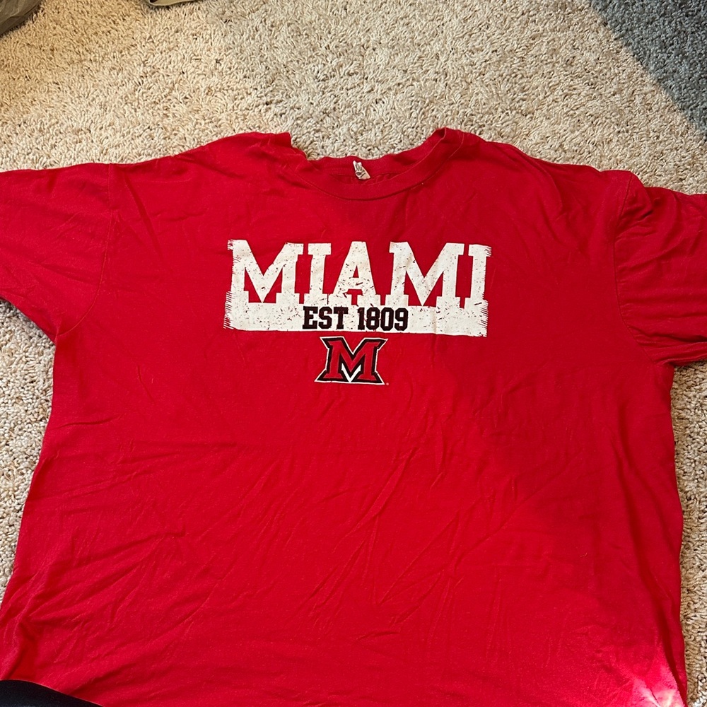 Red Miami EST 1809 Men's Short Sleeve Tee